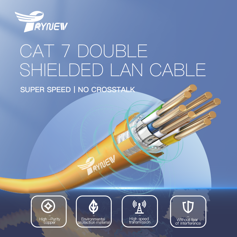 Cat 7 Double Shielded Lan Cable Network Ethernet Cable