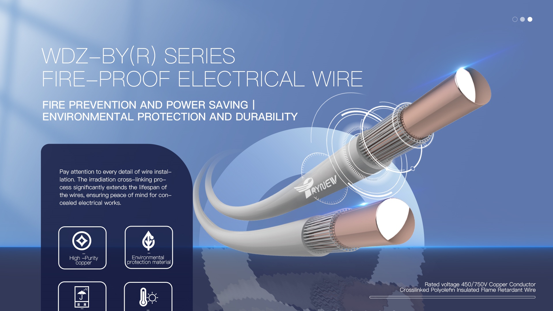 450750V Copper-Core, LSNH, XLPO Insulated, Fire & Moisture Proof Electrical Wire detail (1)