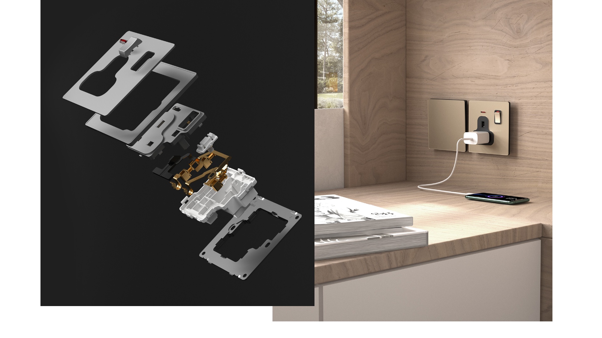 B50 series Ultra-Thin Wall Switch & Socket 10a 16a 250v detail (3)